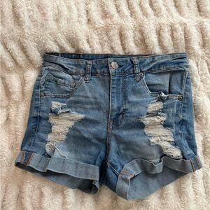 Aeropostale Blue Distressed Jean Shorts